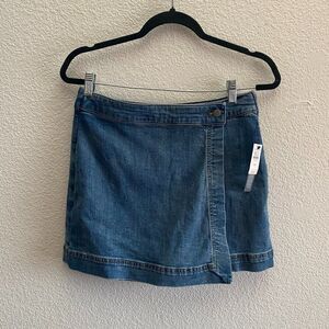 NEW Talbots Denim Wrap Mini Skort Size 2P 2 Petite Medium Wash NWT $90